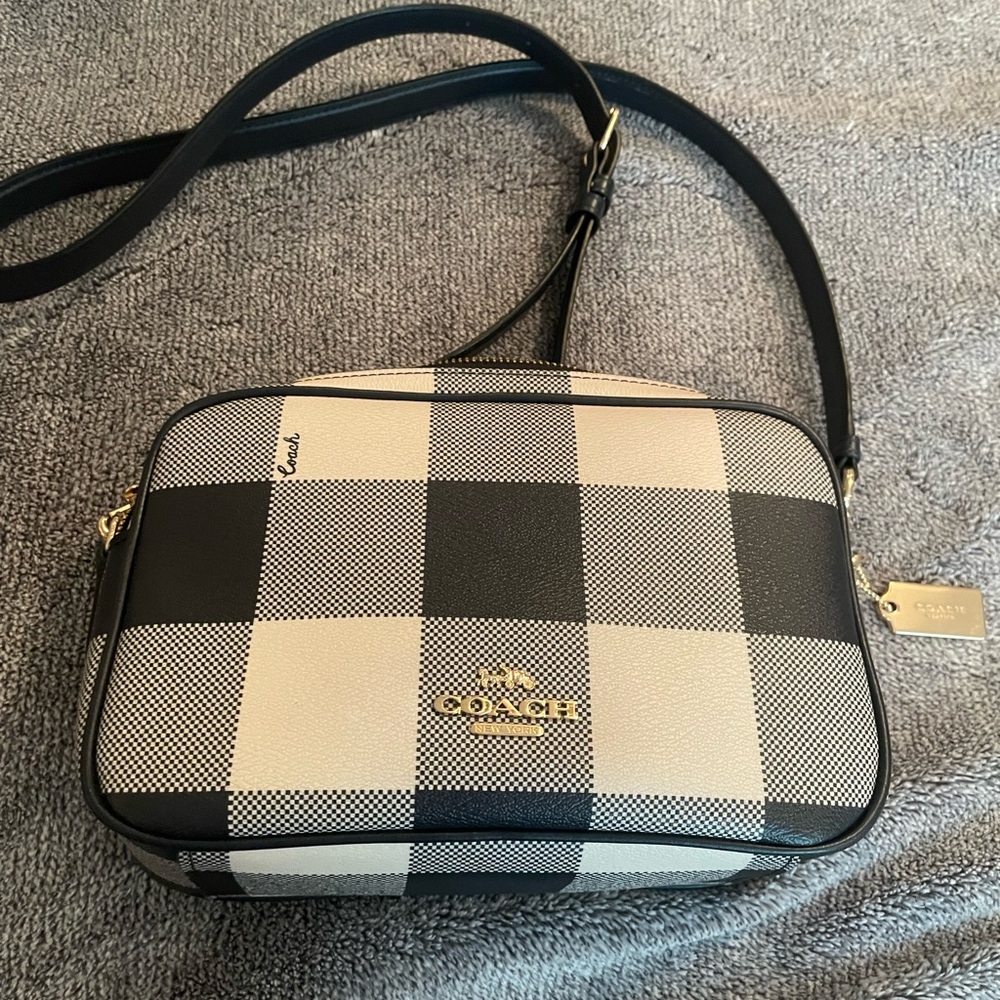Coach Navy and Cream Checkered Women's Bag “Jes”